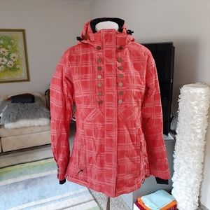 Obermeyer Coral Plaid Women's Ski Jacket